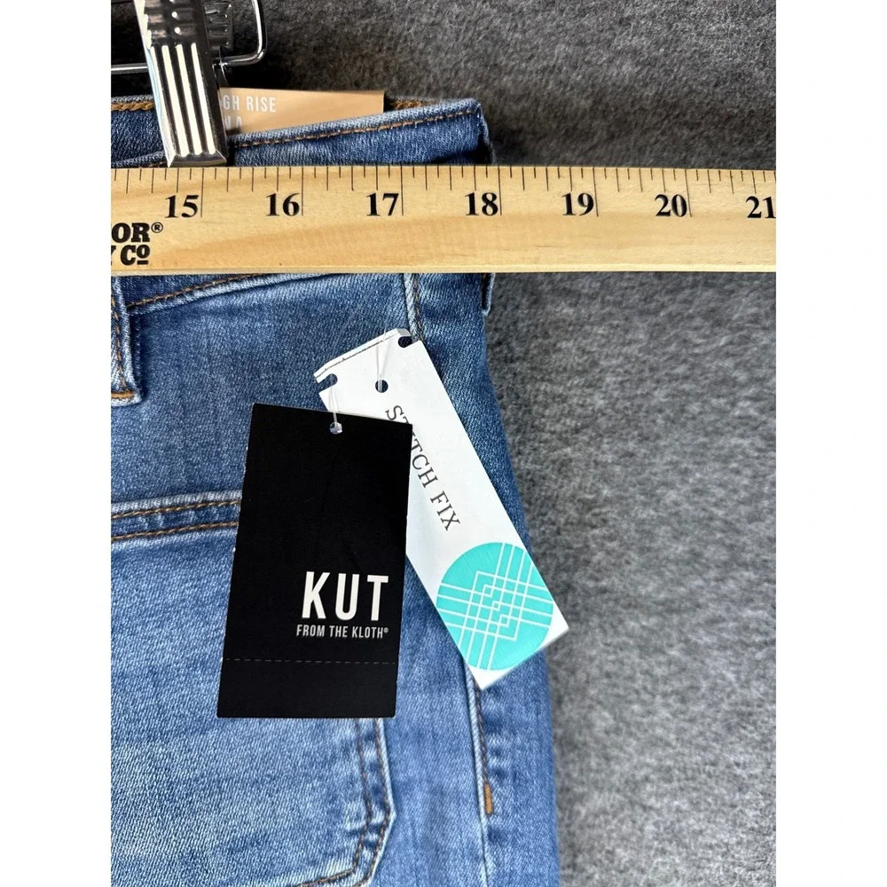 NWT‎ Kut From The Kloth Ana High Rise Flare Jeans Indigo Patch Pocket Size 16